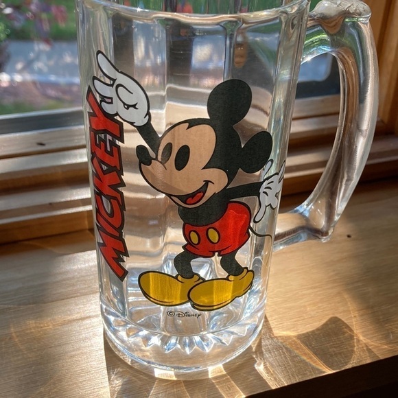 VINTAGE Mickey Mouse Glass Mug - Picture 1 of 6